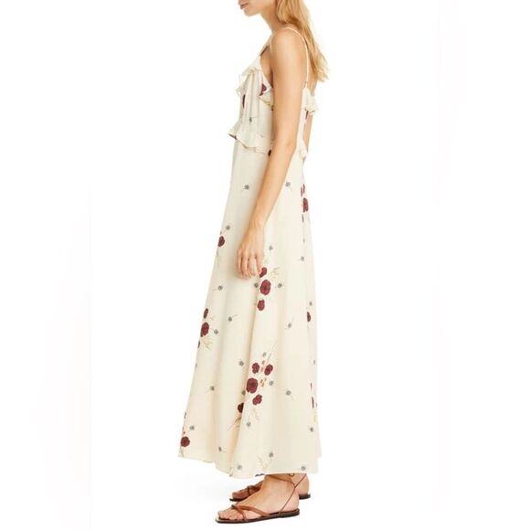 JOIE CASSIEL RUFFLED FLORAL MAXI DRESS SIZE 10 - Picture 15 of 16